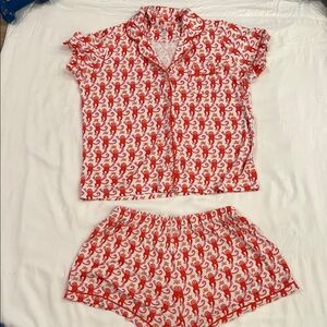 Roller Rabbit Pink and White Sleepwear Pajama Set